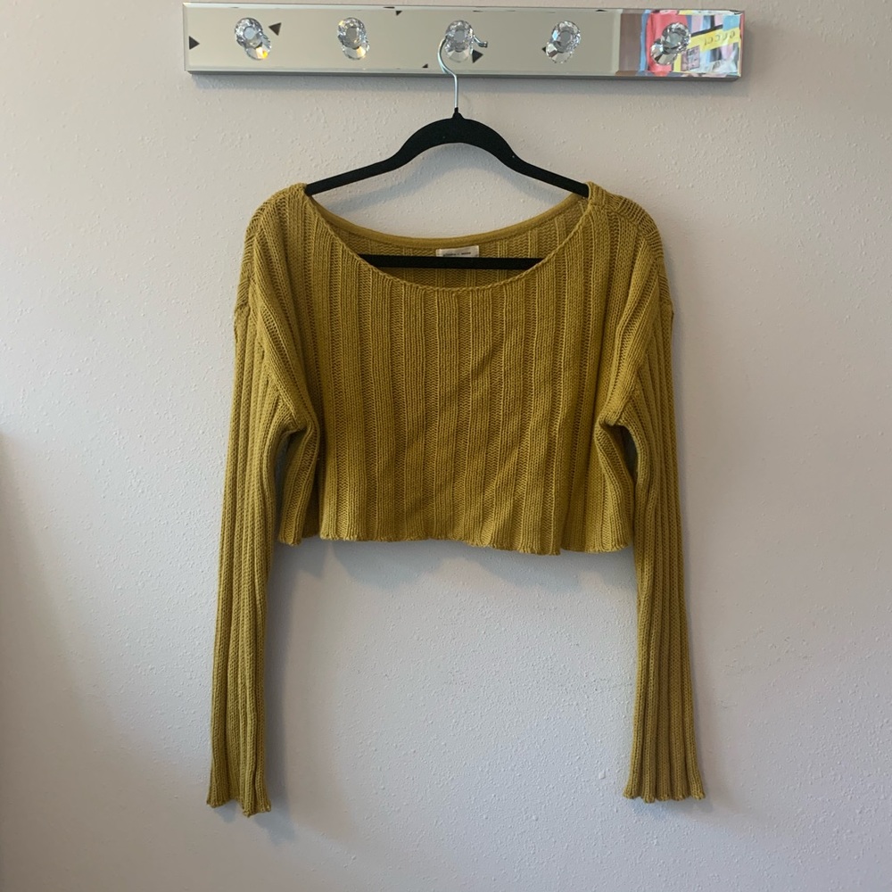 Mustard Knit Cropped Sweater